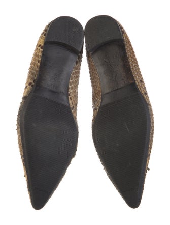 Manolo Blahnik Snakeskin Animal Print Ballet Flats