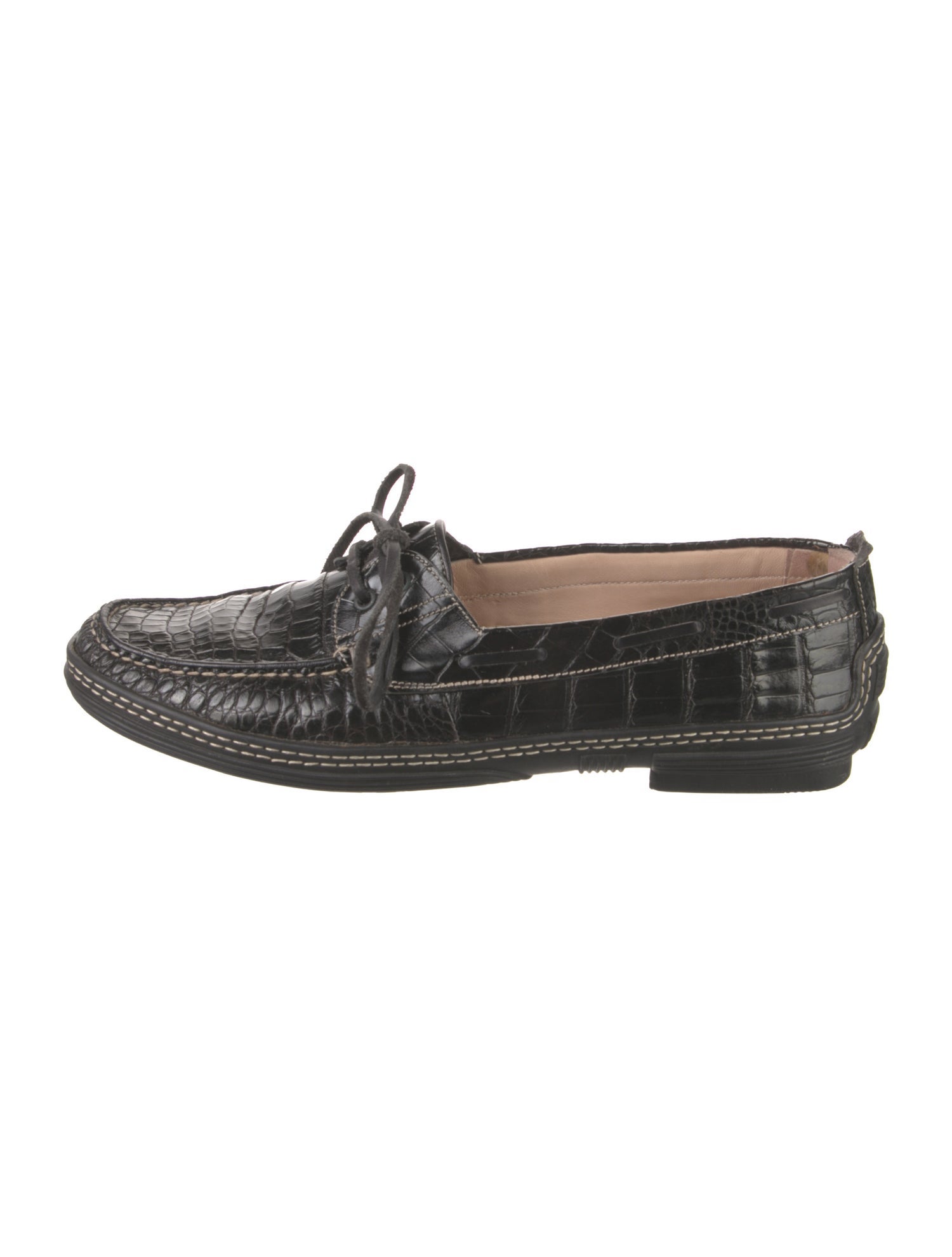 Manolo Blahnik Alligator Animal Print Loafers