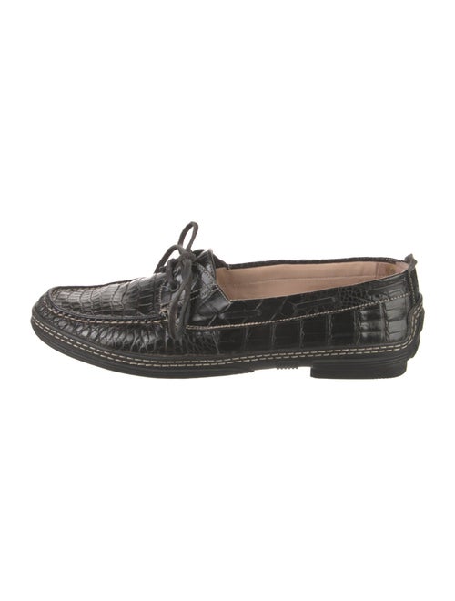Manolo Blahnik Alligator Animal Print Loafers