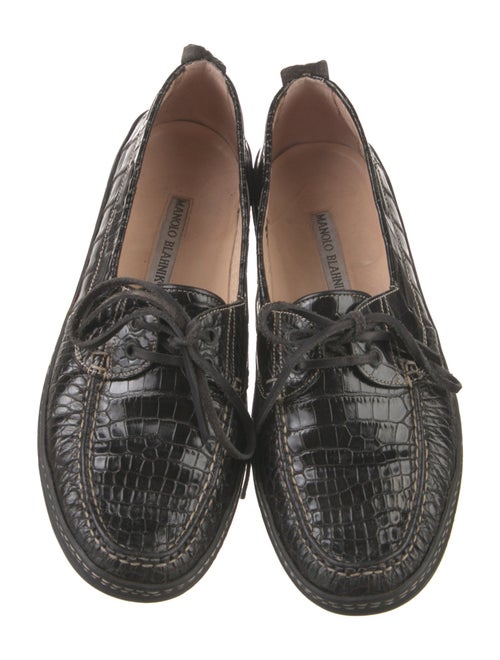Manolo Blahnik Alligator Animal Print Loafers