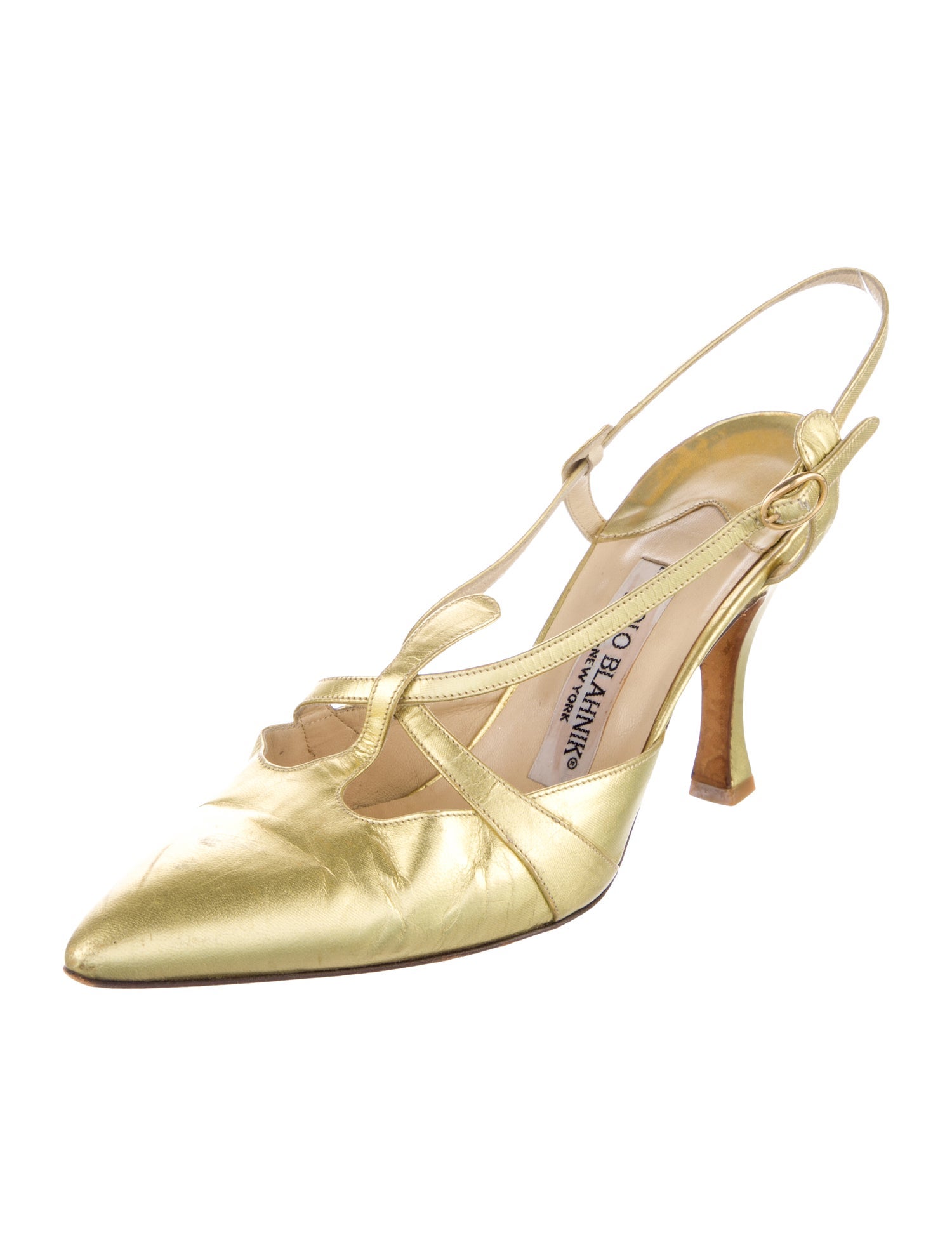 Manolo Blahnik Leather Slingback Pumps