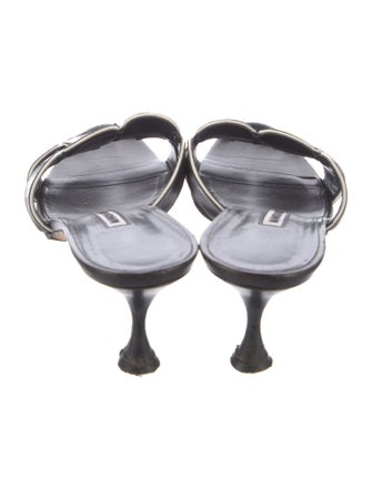 Manolo Blahnik Leather Slides