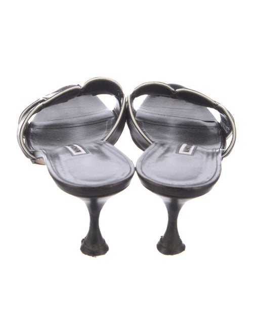 Manolo Blahnik Leather Slides