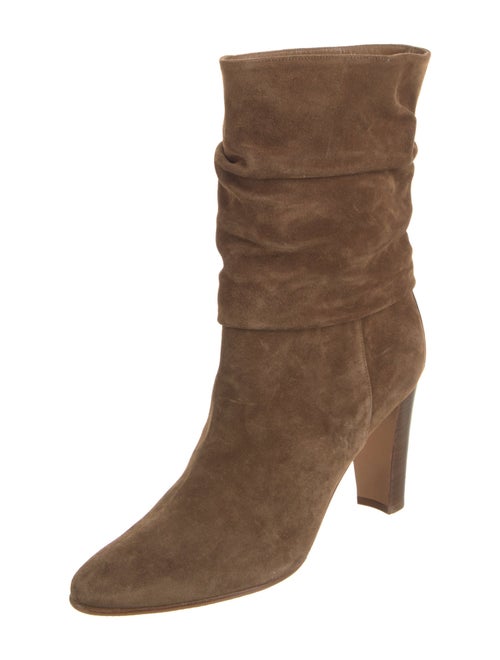 Manolo Blahnik Suede Slouch Boots