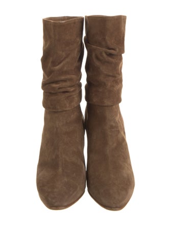 Manolo Blahnik Suede Slouch Boots