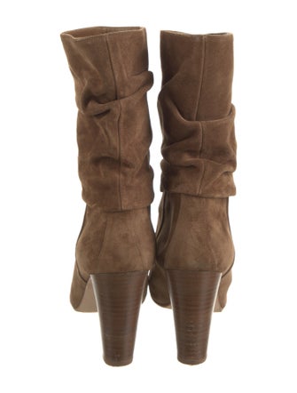 Manolo Blahnik Suede Slouch Boots