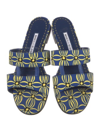 Manolo Blahnik Printed Slides