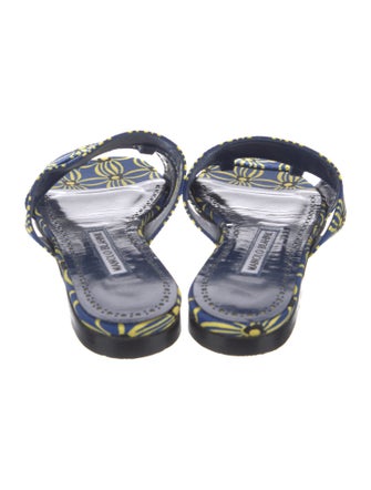 Manolo Blahnik Printed Slides