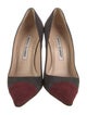 Manolo Blahnik Suede Colorblock Pattern Pumps
