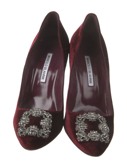 Manolo Blahnik Velvet Crystal Embellishments Pumps