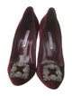 Manolo Blahnik Velvet Crystal Embellishments Pumps