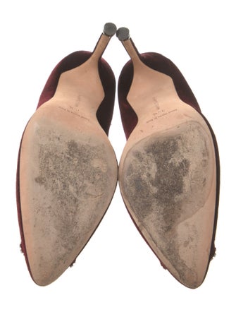 Manolo Blahnik Velvet Crystal Embellishments Pumps
