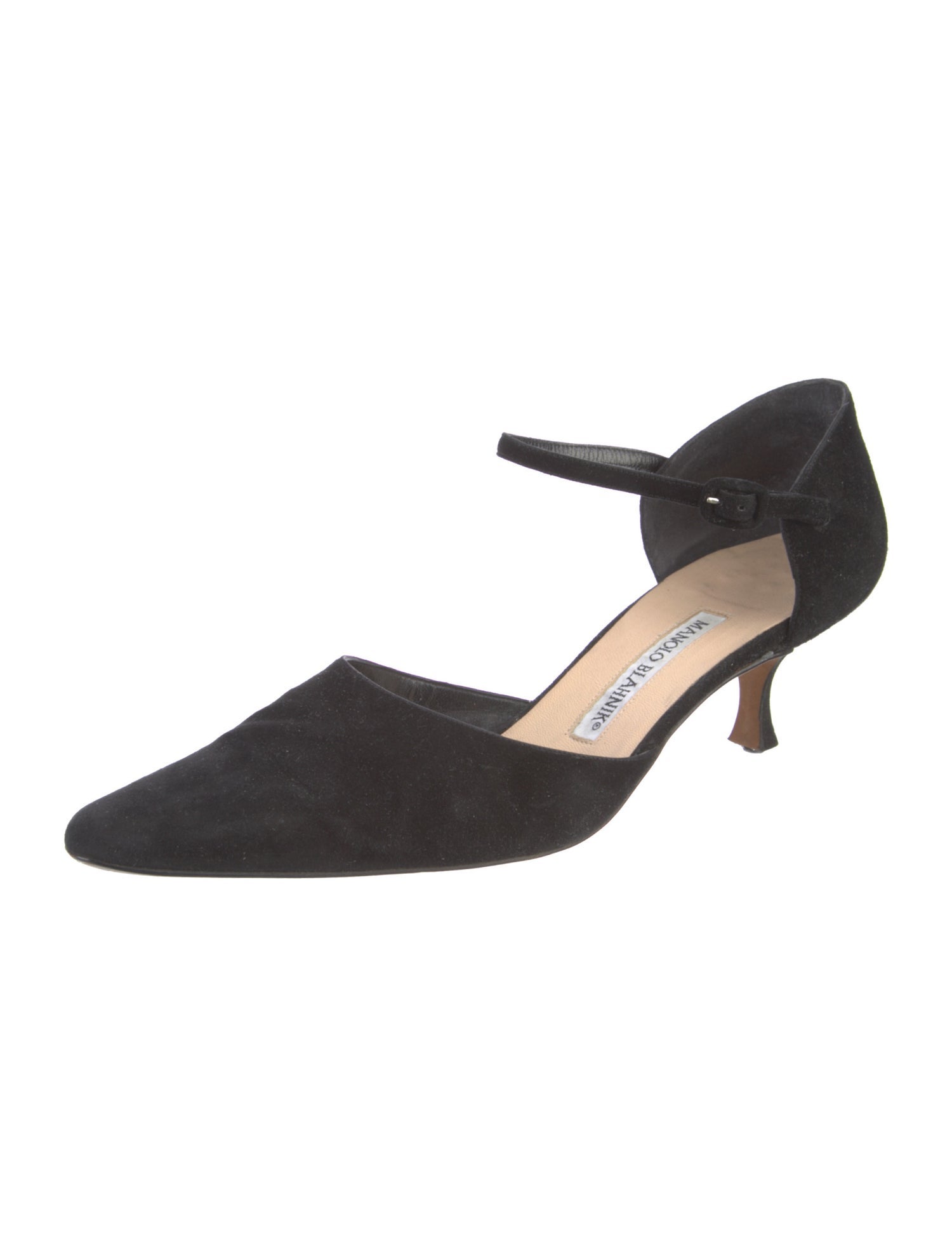 Manolo Blahnik Suede D'Orsay Pumps