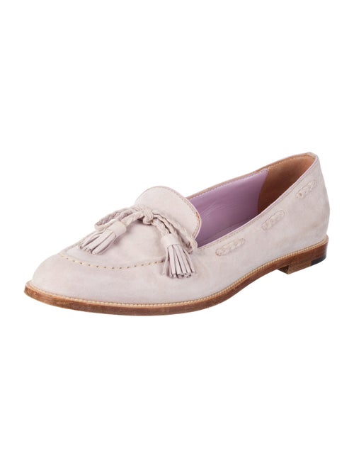 Manolo Blahnik Suede Tassel Accents Loafers