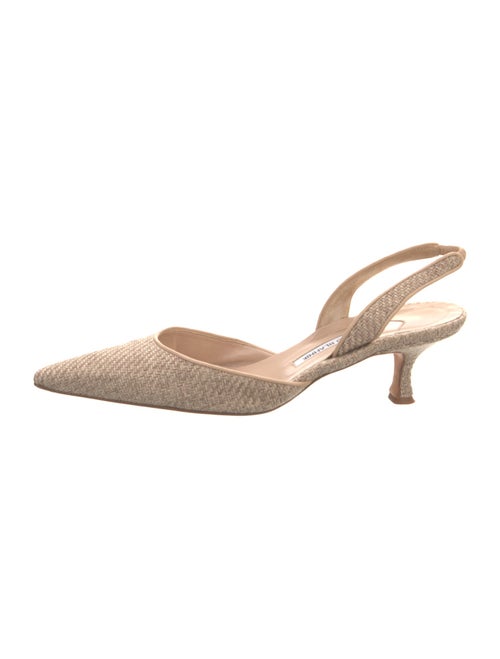 Manolo Blahnik Canvas Slingback Pumps