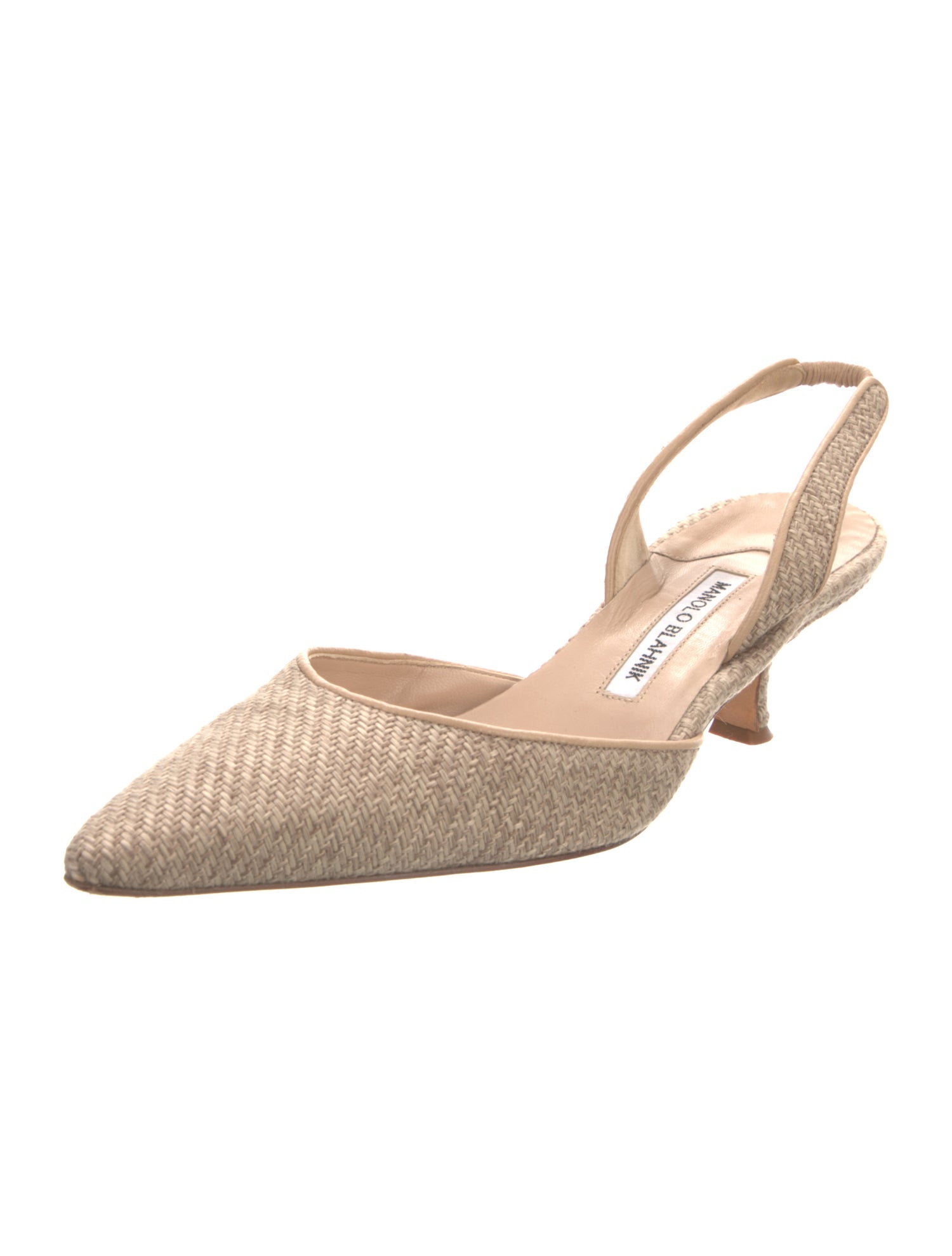 Manolo Blahnik Canvas Slingback Pumps