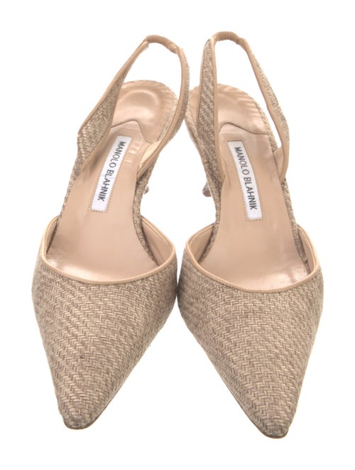 Manolo Blahnik Canvas Slingback Pumps