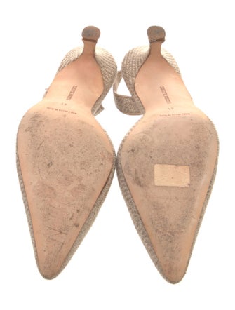 Manolo Blahnik Canvas Slingback Pumps