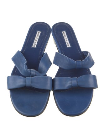 Manolo Blahnik Leather Slides