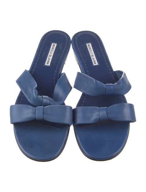 Manolo Blahnik Leather Slides