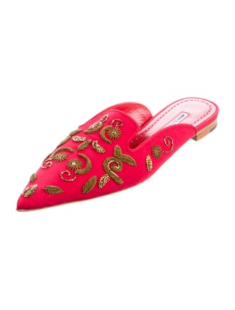 Manolo Blahnik Satin Mules