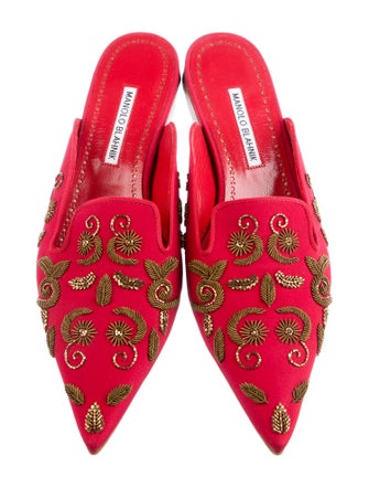 Manolo Blahnik Satin Mules