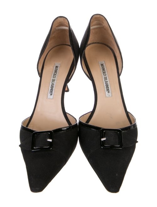 Manolo Blahnik Canvas D'Orsay Pumps