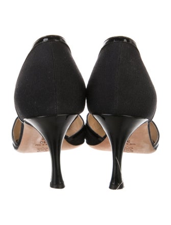 Manolo Blahnik Canvas D'Orsay Pumps