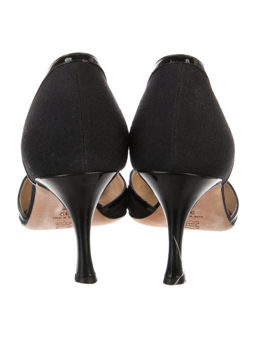 Manolo Blahnik Canvas D'Orsay Pumps