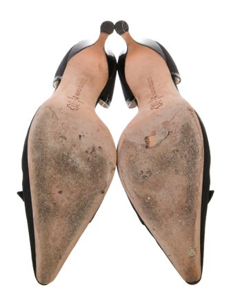Manolo Blahnik Canvas D'Orsay Pumps