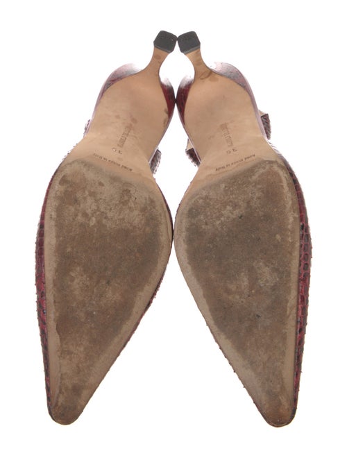 Manolo Blahnik Snakeskin Animal Print Slingback Pumps