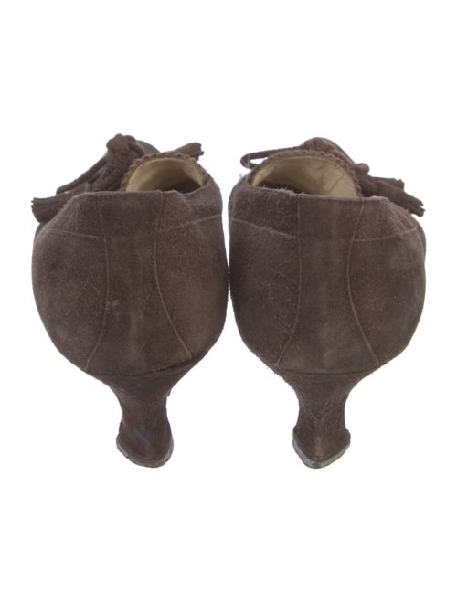 Manolo Blahnik Suede Bow Accents Pumps