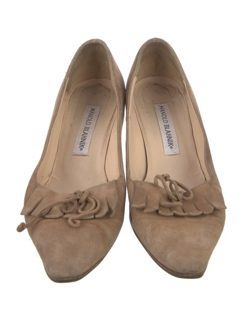 Manolo Blahnik Suede Tassel Accents Pumps