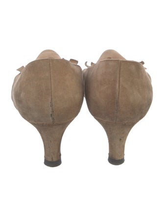 Manolo Blahnik Suede Tassel Accents Pumps