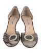 Manolo Blahnik Leather Crystal Embellishments D'Orsay Pumps