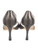 Manolo Blahnik Leather Crystal Embellishments D'Orsay Pumps