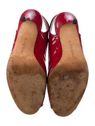 Manolo Blahnik Patent Leather Slingback Sandals