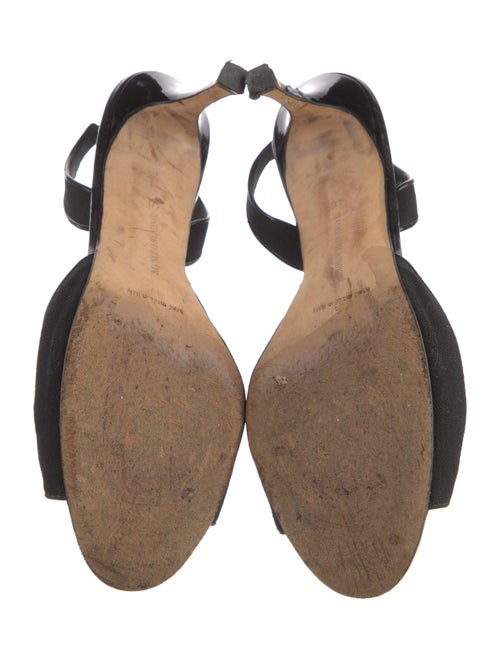Manolo Blahnik Satin Crystal Embellishments Slingback Sandals