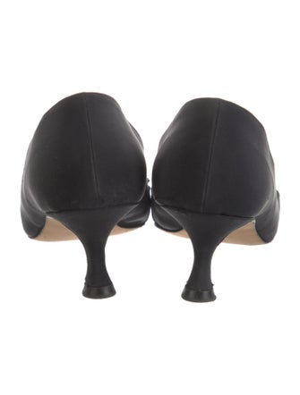 Manolo Blahnik Satin Crystal Embellishments Pumps