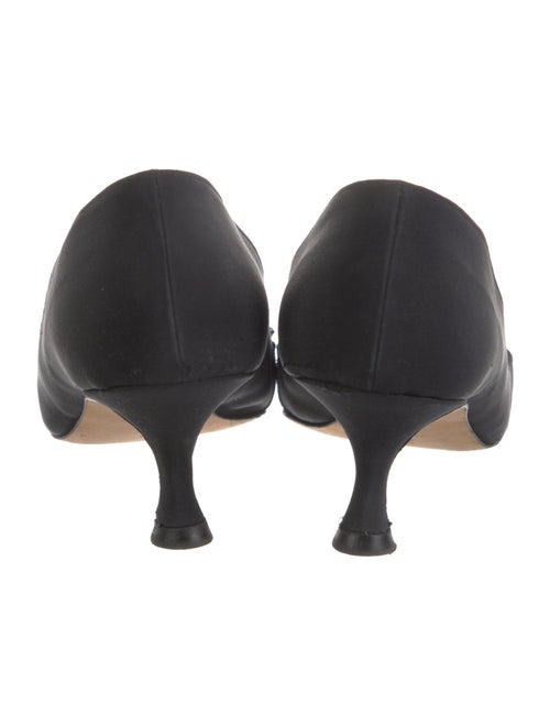 Manolo Blahnik Satin Crystal Embellishments Pumps