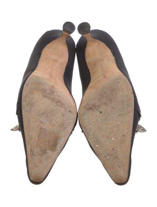 Manolo Blahnik Satin Crystal Embellishments Pumps