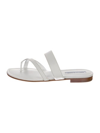 Manolo Blahnik Leather Slides