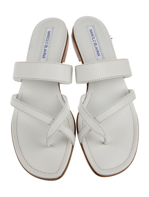 Manolo Blahnik Leather Slides