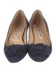 Manolo Blahnik Camellia Accent Suede Pumps