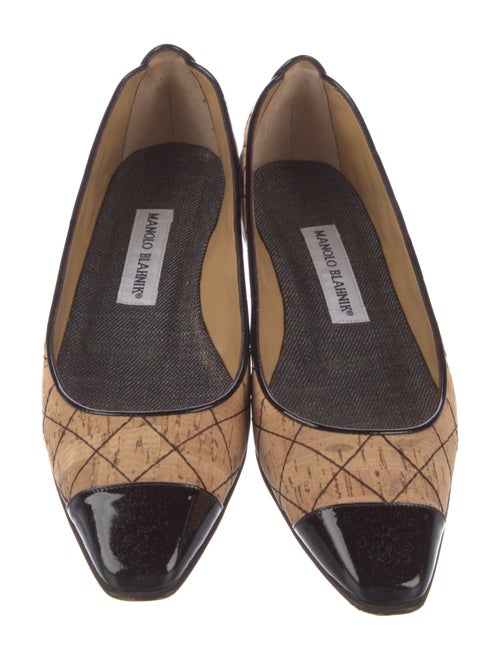 Manolo Blahnik Quilted Pattern Colorblock Pattern Ballet Flats