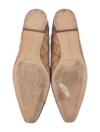 Manolo Blahnik Quilted Pattern Colorblock Pattern Ballet Flats
