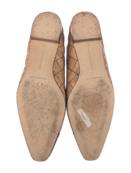 Manolo Blahnik Quilted Pattern Colorblock Pattern Ballet Flats
