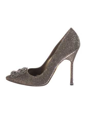 Manolo Blahnik Glitter Glitter Accents Pumps