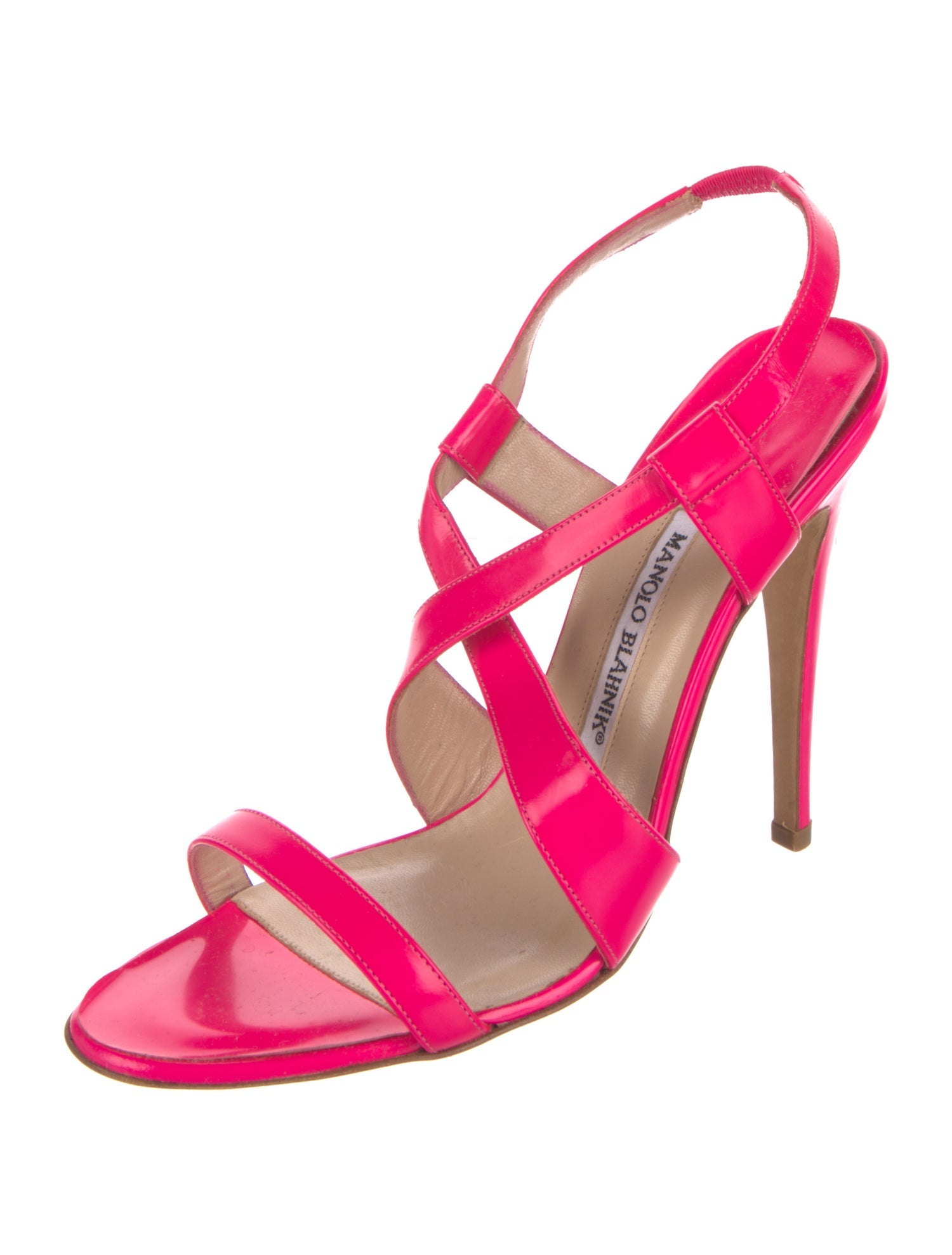 Manolo Blahnik Patent Leather Slingback Sandals