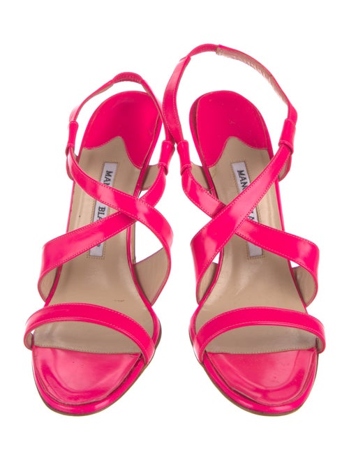 Manolo Blahnik Patent Leather Slingback Sandals